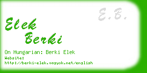 elek berki business card